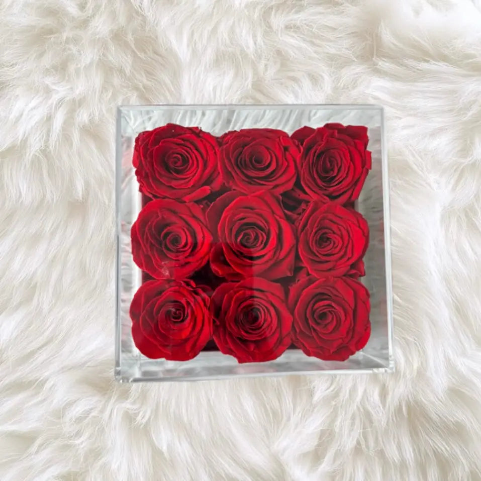 Flower box roses éternelles boîte acrylique LUXURY FLOWERS