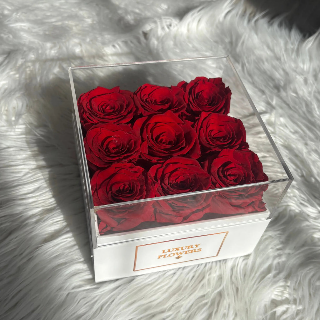 Flower box roses éternelles boîte acrylique LUXURY FLOWERS