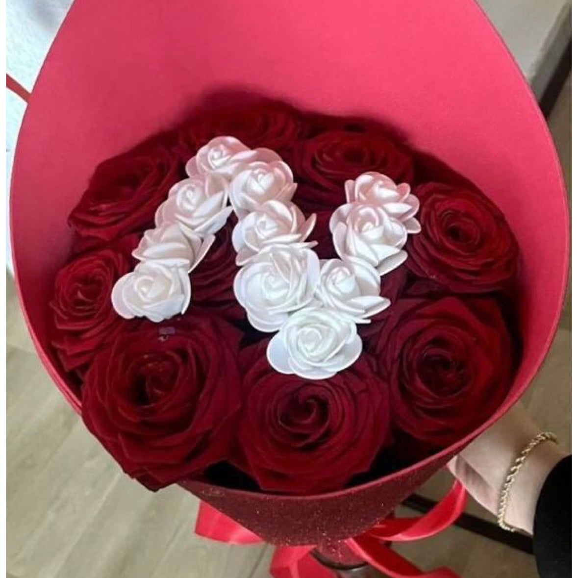 Bouquet de roses fraîches à personnaliser, livraison express